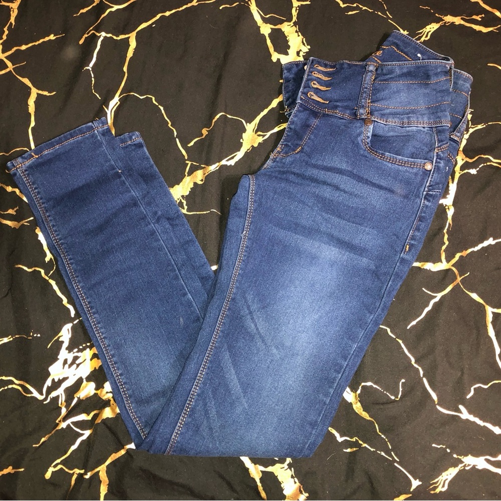 BAMBOO Dark Blue Skinny Jeans